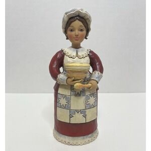 Jim Shore Woman Figurine 2012 Fall Thanksgiving "A Feast It Shall Be" Baker Bowl